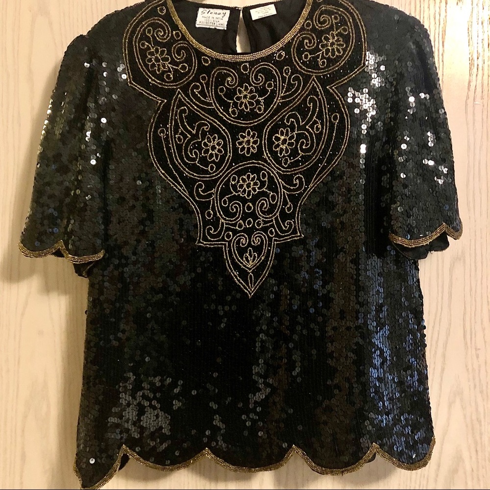 Vintage Stenay beaded sequin top